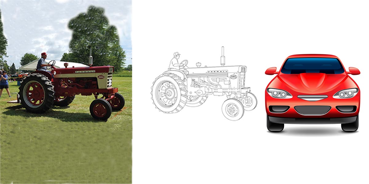 Automotive image raster to vector conversion